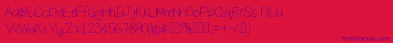 YesterdaysMakeup Font – Purple Fonts on Red Background