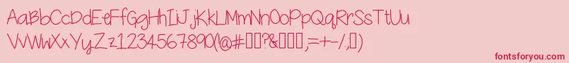 フォントYesterdaysMakeup – ピンクの背景に赤い文字