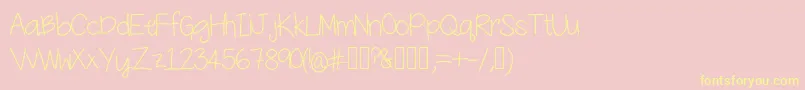 YesterdaysMakeup Font – Yellow Fonts on Pink Background