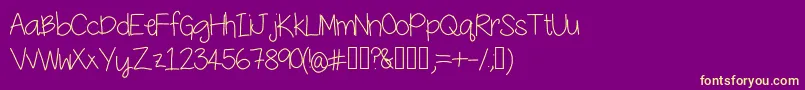 YesterdaysMakeup Font – Yellow Fonts on Purple Background