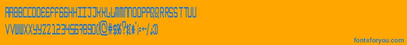 EpicenterBoldthin-Schriftart – Blaue Schriften auf orangefarbenem Hintergrund