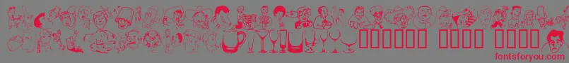 Boozb Font – Red Fonts on Gray Background