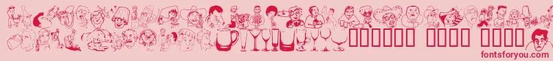 フォントBoozb – ピンクの背景に赤い文字