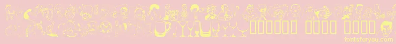 Boozb Font – Yellow Fonts on Pink Background