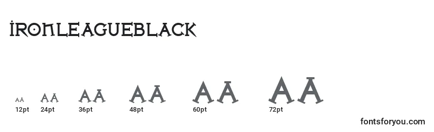 Размеры шрифта IronLeagueBlack