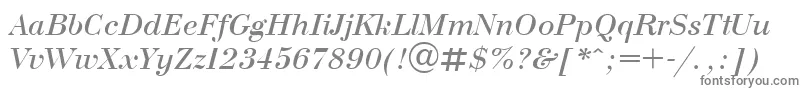 BodoniItalic-Schriftart – Graue Schriften