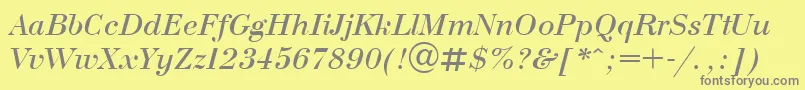 fuente BodoniItalic – Fuentes Grises Sobre Fondo Amarillo