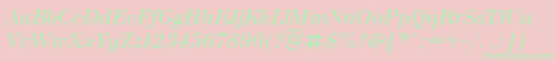 BodoniItalic Font – Green Fonts on Pink Background