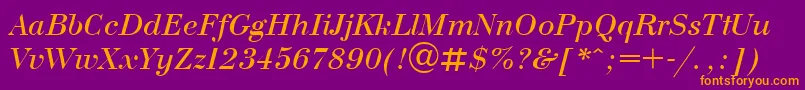 BodoniItalic Font – Orange Fonts on Purple Background