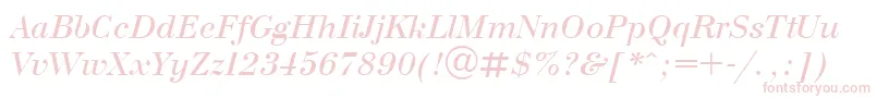 Fonte BodoniItalic – fontes rosa em um fundo branco