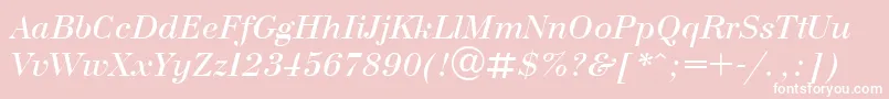 BodoniItalic Font – White Fonts on Pink Background