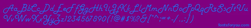 AmericanRetro Font – Blue Fonts on Purple Background