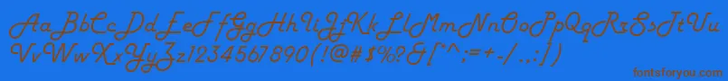 AmericanRetro-Schriftart – Braune Schriften auf blauem Hintergrund