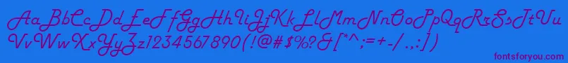 AmericanRetro Font – Purple Fonts on Blue Background