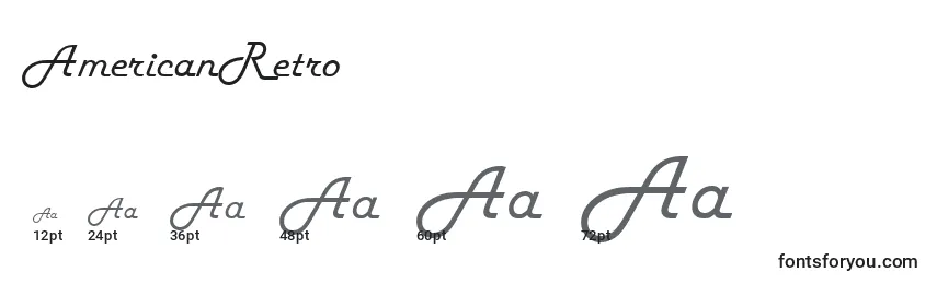 AmericanRetro Font Sizes