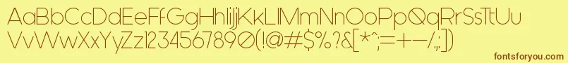 Generica Font – Brown Fonts on Yellow Background