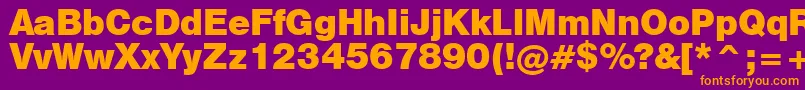 Swiss721BlackNo.2Bt Font – Orange Fonts on Purple Background