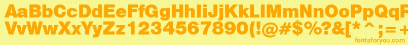 Swiss721BlackNo.2Bt Font – Orange Fonts on Yellow Background