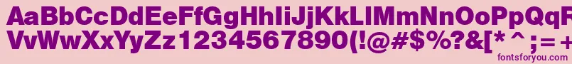 Swiss721BlackNo.2Bt Font – Purple Fonts on Pink Background
