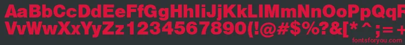 Swiss721BlackNo.2Bt Font – Red Fonts on Black Background