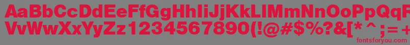 Swiss721BlackNo.2Bt Font – Red Fonts on Gray Background