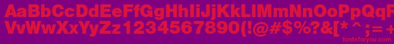 Swiss721BlackNo.2Bt Font – Red Fonts on Purple Background