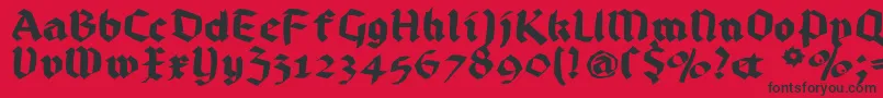 Bruchrund Font – Black Fonts on Red Background