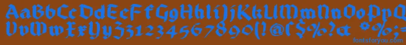 Bruchrund Font – Blue Fonts on Brown Background