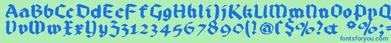 Bruchrund Font – Blue Fonts on Green Background