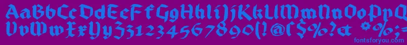 Bruchrund Font – Blue Fonts on Purple Background