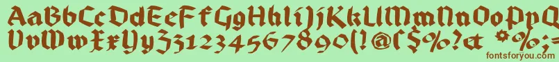 Bruchrund Font – Brown Fonts on Green Background