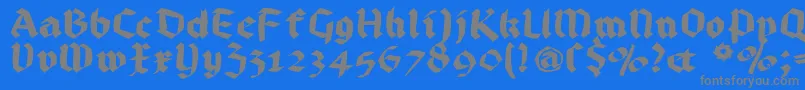 Bruchrund-Schriftart – Graue Schriften auf blauem Hintergrund