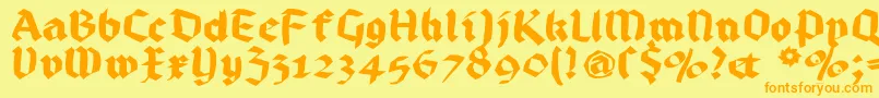 Bruchrund Font – Orange Fonts on Yellow Background