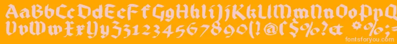 Bruchrund Font – Pink Fonts on Orange Background