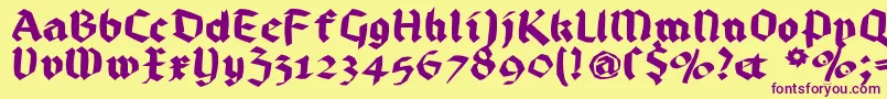 Bruchrund Font – Purple Fonts on Yellow Background