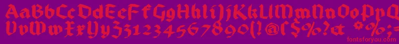 Bruchrund Font – Red Fonts on Purple Background