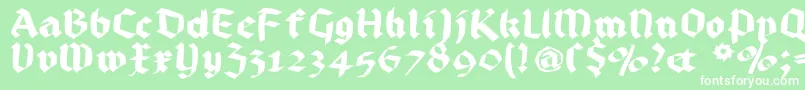 Bruchrund Font – White Fonts on Green Background