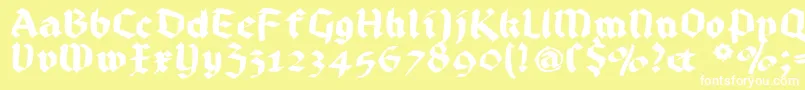 Bruchrund Font – White Fonts on Yellow Background