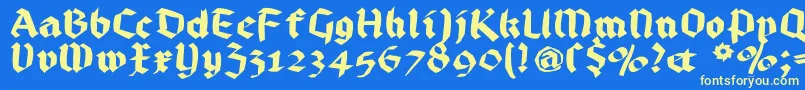 Bruchrund Font – Yellow Fonts on Blue Background