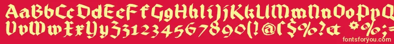 Bruchrund Font – Yellow Fonts on Red Background