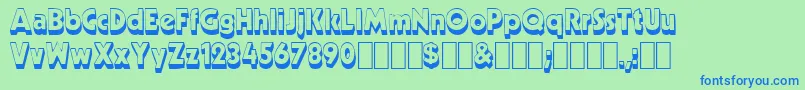 Neato1-Schriftart – Blaue Schriften auf grünem Hintergrund