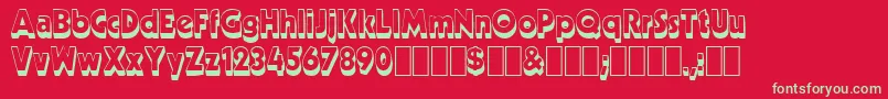 Neato1-Schriftart – Grüne Schriften auf rotem Hintergrund