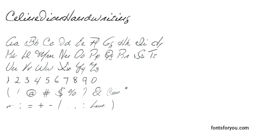 A fonte CelineDionHandwriting – alfabeto, números, caracteres especiais