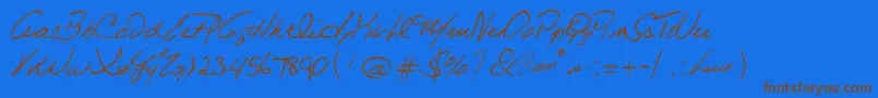 Fonte CelineDionHandwriting – fontes marrons em um fundo azul