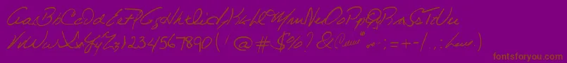 fuente CelineDionHandwriting – Fuentes Marrones Sobre Fondo Morado