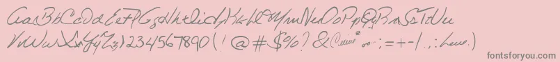 fuente CelineDionHandwriting – Fuentes Grises Sobre Fondo Rosa