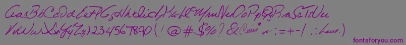 Шрифт CelineDionHandwriting – фиолетовые шрифты на сером фоне