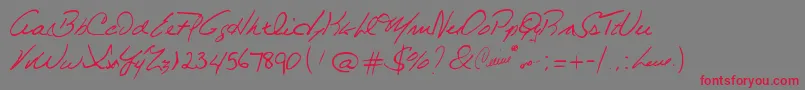 Подробнее о шрифте CelineDionHandwriting Шрифт CelineDionHandwriting – красные шрифты на сером фоне