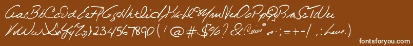 Police CelineDionHandwriting – polices blanches sur fond brun