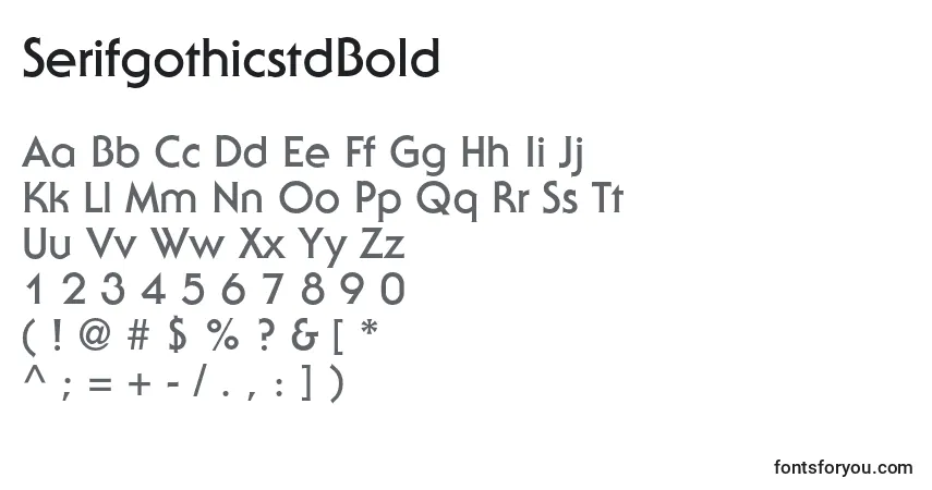 Шрифт SerifgothicstdBold – алфавит, цифры, специальные символы